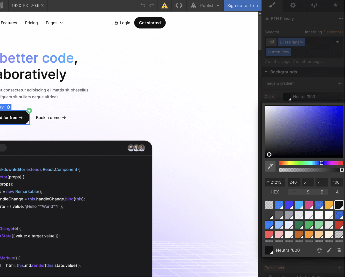 Colors - Kaimei AI Webflow Template